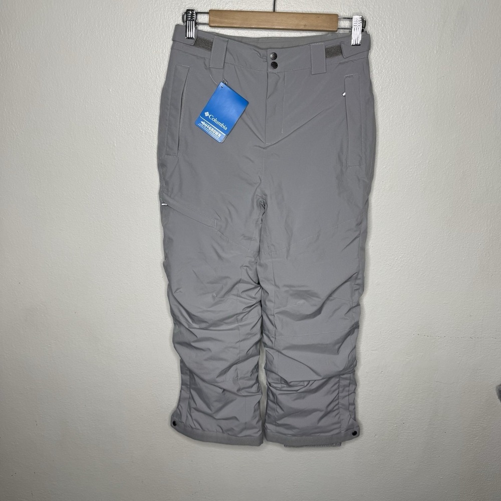 New Columbia Kick Turner Snowboard Winter Snow Pants Gray Youth Medium 10/12